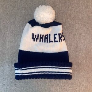 Nantucket Whalers Pom Beanie - Navy and White